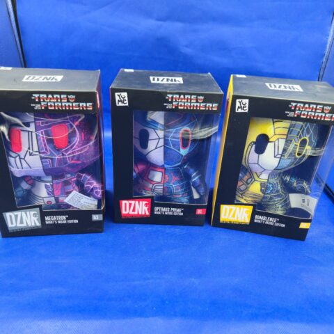 DZNR Transformers What’s Inside Plush Lot – Optimus Prime Bumblebee Megatron (3) for sale at Nostalgik Vibes