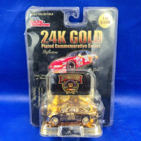Racing Champions 24K Gold Plated NASCAR 50th Anniversary #36 Skittles Diecast for sale at Nostalgik Vibes