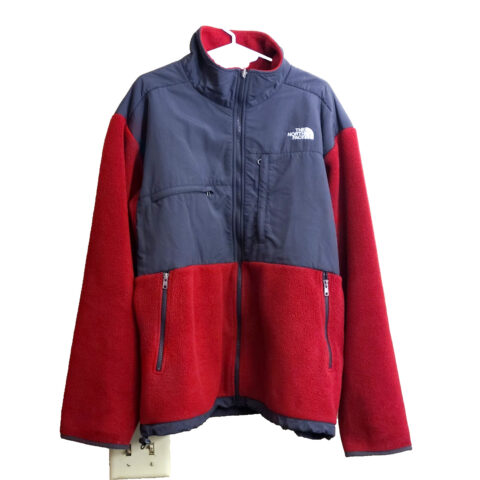 NORTH FACE POLARTEC MENS JACKET LOTS OF POCKETS RED GRAY SIZE LARGE for sale at Nostalgik Vibes