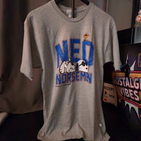 Vintage 90s Peanuts Snoopy NED Norsemen T-Shirt Third Street USA Size Large for sale at Nostalgik Vibes
