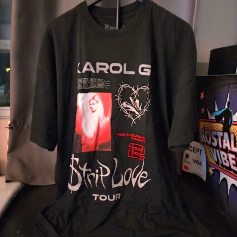 Karol G 2020 Bichota Tour Strip Love Tour Concert T-Shirt Size XL Official Merch for sale at Nostalgik Vibes