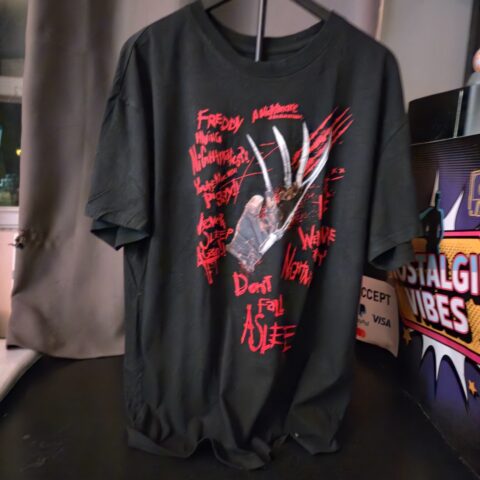 A Nightmare on Elm Street Freddy Krueger Graphic T-Shirt Horror Movie Tee XL for sale at Nostalgik Vibes