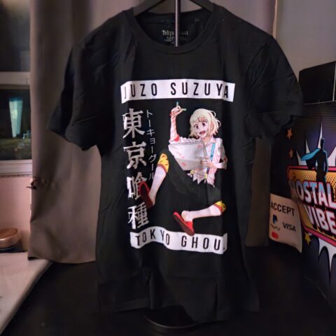 Tokyo Ghoul Juuzou Suzuya Anime Graphic T-Shirt Funimation Size Small Black Tee for sale at Nostalgik Vibes