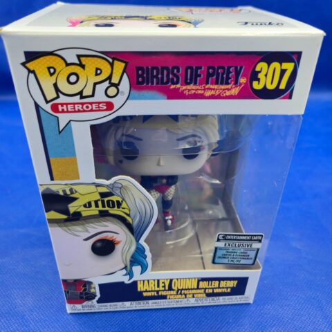 Funko Pop Heroes Harley Quinn Roller Derby 307 EE Exclusive Birds of Prey for sale at Nostalgik Vibes