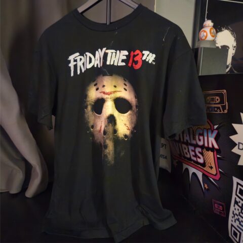 Friday the 13th Jason Mask T-Shirt Camp Crystal Lake Horror Tee Size Large for sale at Nostalgik Vibes