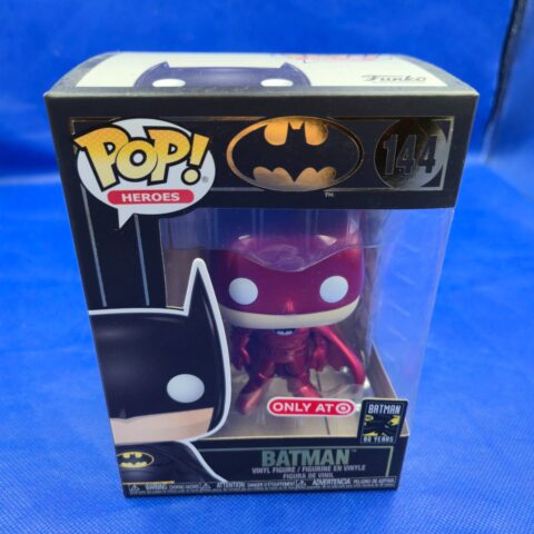 🦇 Funko POP! Heroes Batman #144 – Target Exclusive – Batman 80 Years – Metallic for sale at Nostalgik Vibes