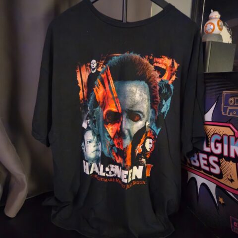 Halloween II Michael Myers Horror Movie T-Shirt Men's 2XL Black Graphic Tee for sale at Nostalgik Vibes