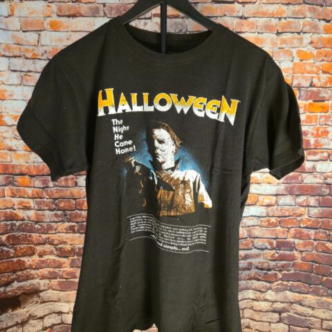 Halloween Michael Myers T Shirt M Black Horror Graphic 1978 Movie Tee for sale at Nostalgik Vibes