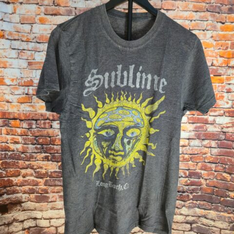 Sublime Sun Logo Graphic T Shirt Mens M Gray Band Tee Long Beach CA Rock for sale at Nostalgik Vibes