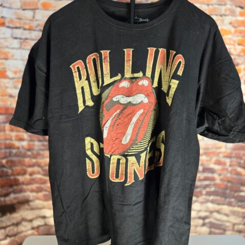 Rolling Stones Tongue Logo T Shirt Mens 2XL Black Rock Band Graphic Tee for sale at Nostalgik Vibes