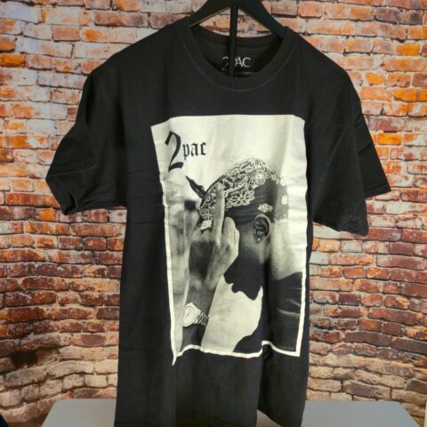 2Pac Graphic T Shirt Mens M Black Tupac Shakur Rap Hip Hop Band Tee for sale at Nostalgik Vibes
