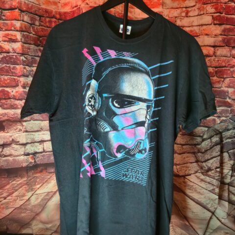 Star Wars Stormtrooper DJ Graphic T-Shirt Mens Large Black Sci-Fi Art Tee for sale at Nostalgik Vibes