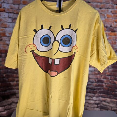 SpongeBob SquarePants Face T Shirt 3XL Yellow Nickelodeon Cartoon Graphic for sale at Nostalgik Vibes