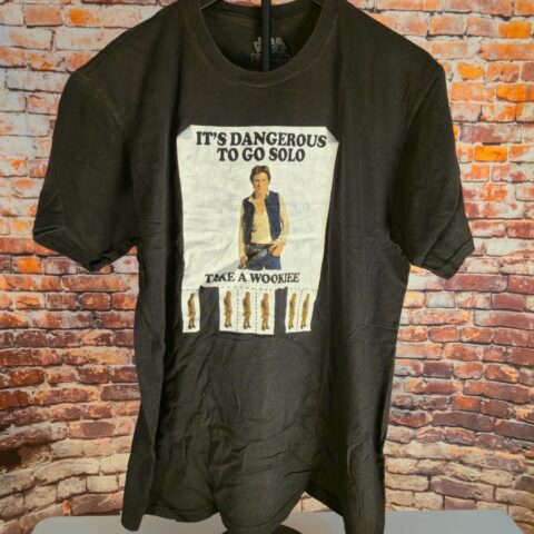 Star Wars Han Solo Take A Wookiee Funny Graphic T Shirt Mens Large Black Tee for sale at Nostalgik Vibes