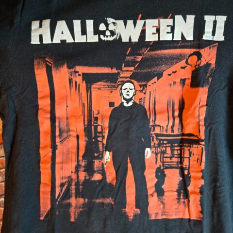 Halloween II Michael Myers Horror Movie Graphic T Shirt Black Adult S for sale at Nostalgik Vibes