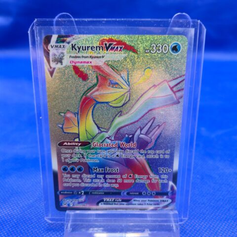 Kyurem VMAX 197/196 Rainbow Secret Rare Silver Tempest Pokemon Card NM for sale at Nostalgik Vibes