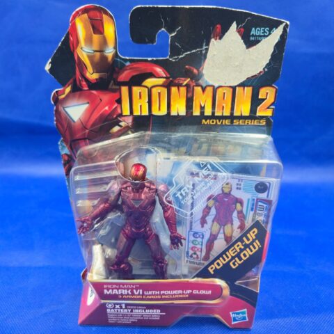 Iron Man 2 Mark VI Power-Up Glow Figure Hasbro 3.75" Movie Series for sale at Nostalgik Vibes