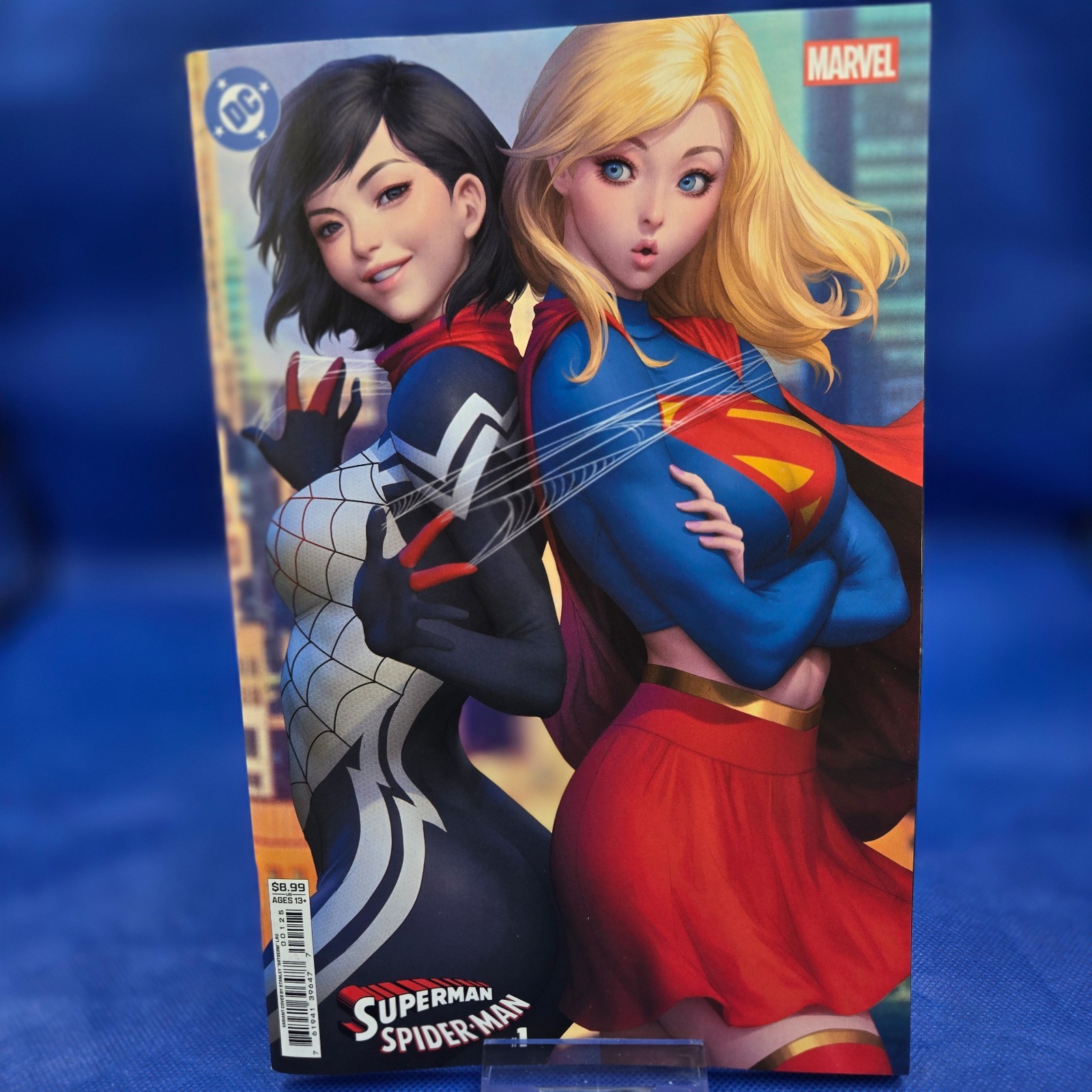 DC Marvel Superman Spider-Man #1 Cover M Stanley Artgerm Lau Variant NM Comics
