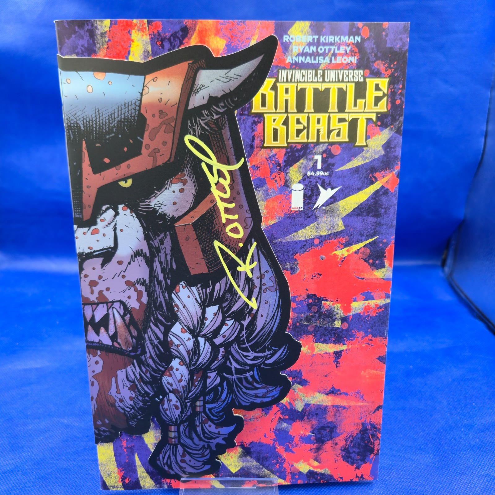 BATTLE BEAST #1 IMAGE 2025 SIGNED RYAN OTTLEY DIE CUT FOIL VARIANT NM W/COA