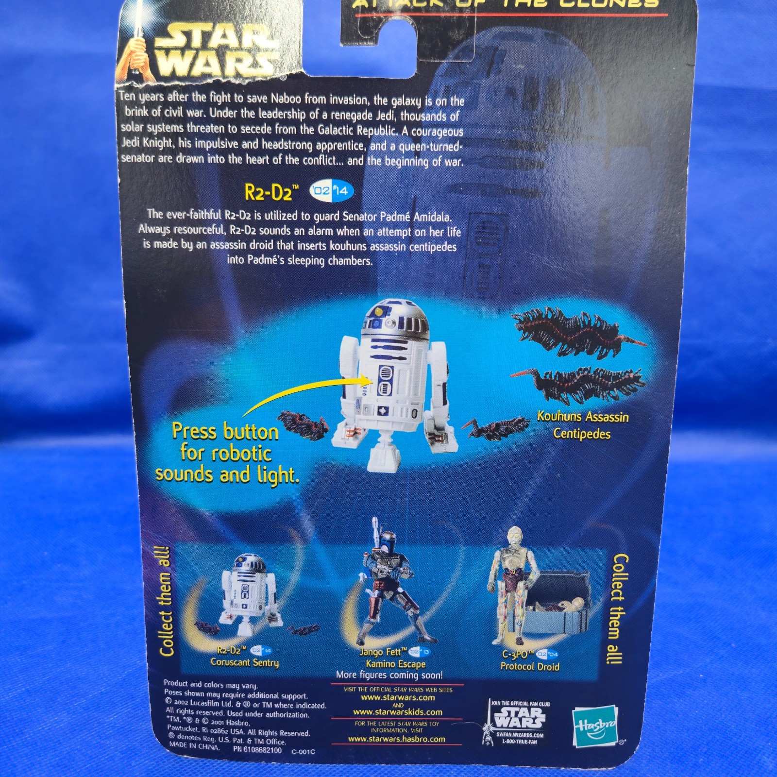 2002 Star Wars AOTC R2-D2 Coruscant Sentry SEALED MOC Hasbro Astromech Droid