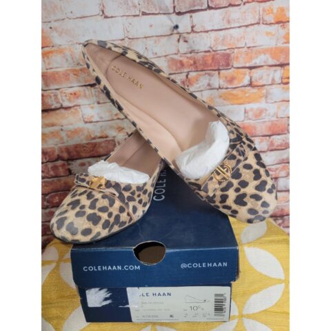 Cole Haan Malta Wedges Size 10.5 Leopard Print Suede