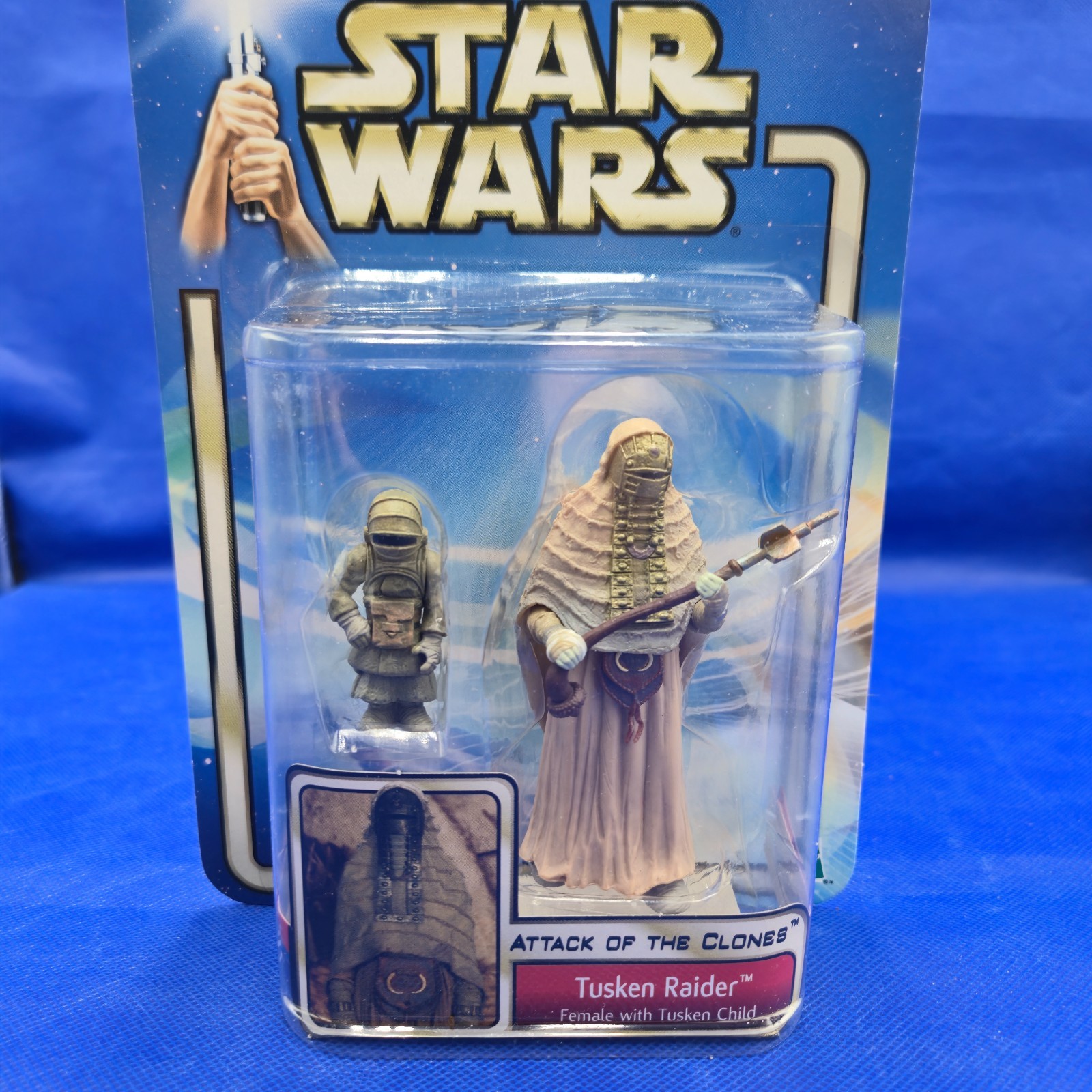 2002 Star Wars AOTC Tusken Raider Female with Tusken Child SEALED MOC Tatooine