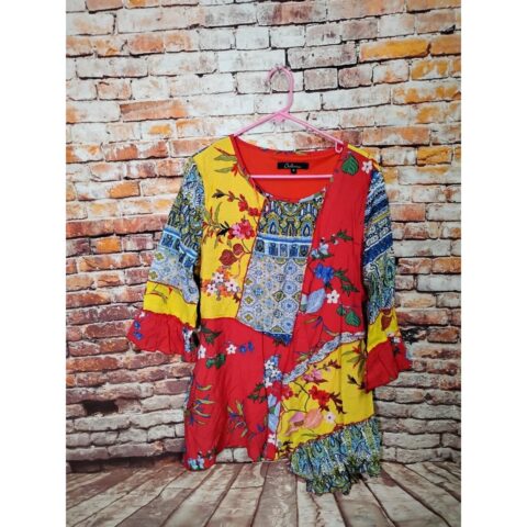 Calessa Womens Medium Multicolor Shirt