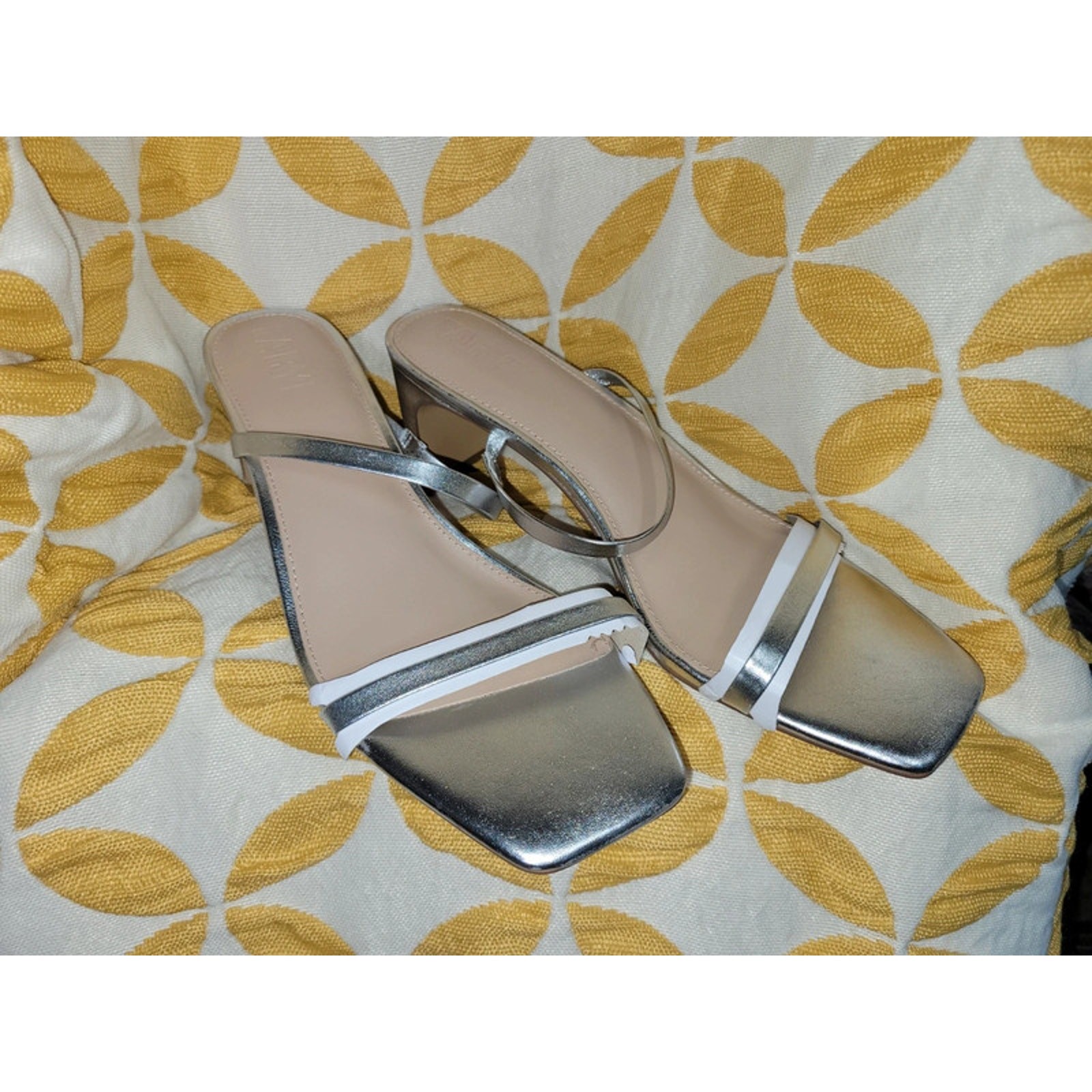 FARYL by Farylrobin Analisa Heeled Sandal Silver Womens Size 12 M NWB
