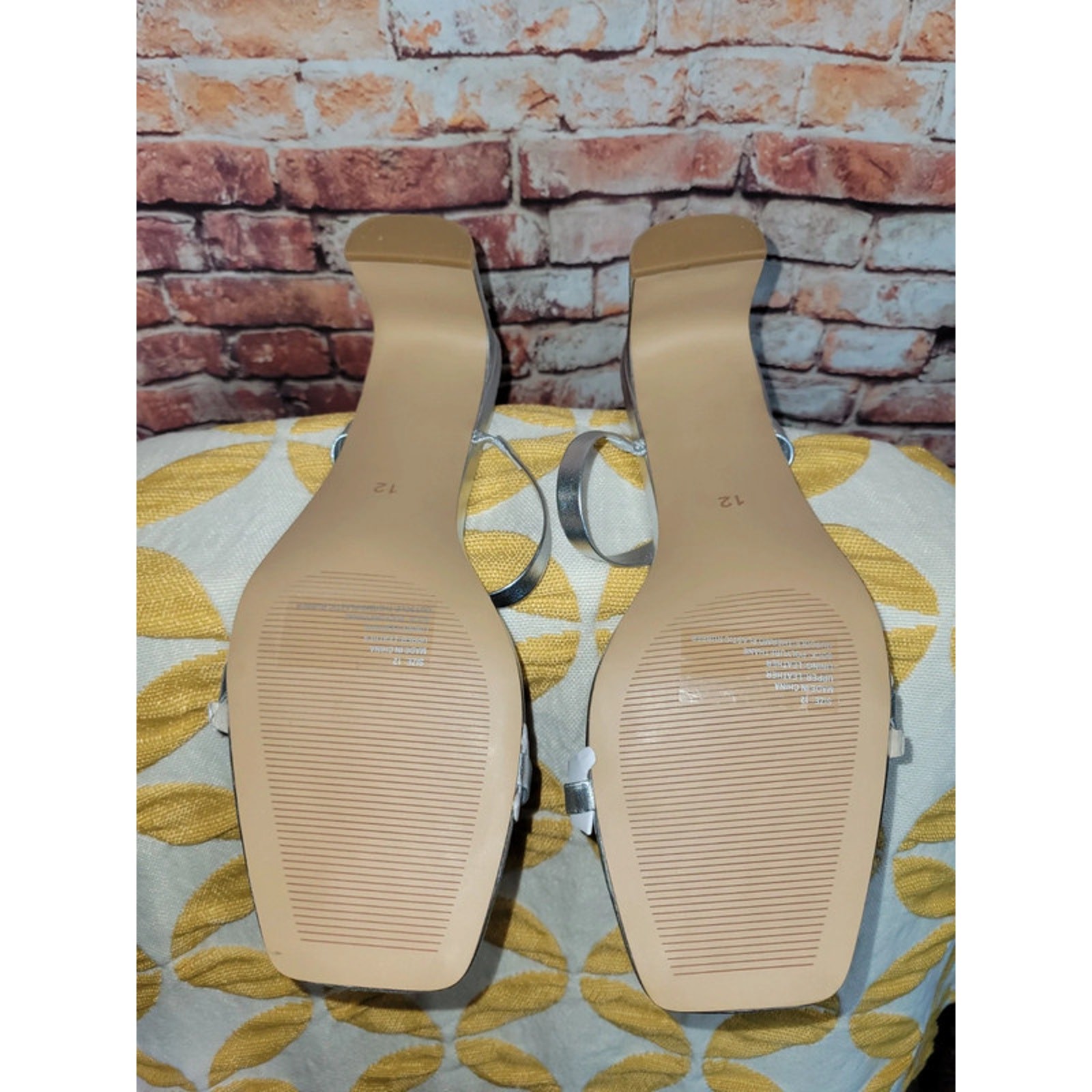 FARYL by Farylrobin Analisa Heeled Sandal Silver Womens Size 12 M NWB