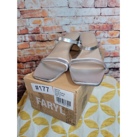 FARYL by Farylrobin Analisa Heeled Sandal Silver Womens Size 12 M NWB