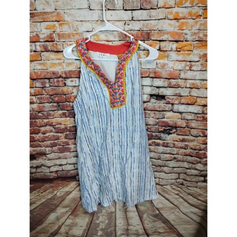 THML Womens Medium Blue White Striped Dress