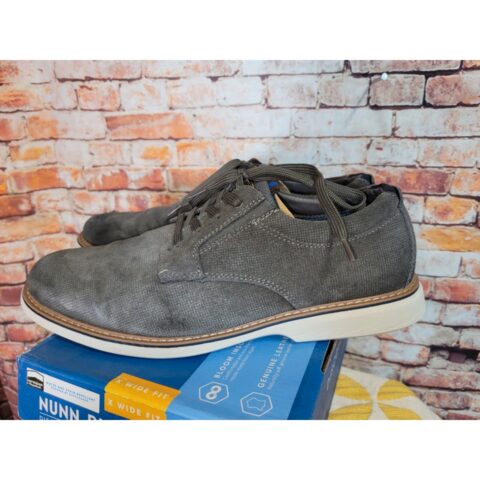 Nunn Bush Otto Plain Toe Oxford Shoes Sz 12 Gray Suede NEW W/ BOX