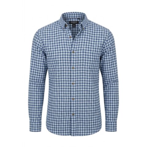Nordstrom Mens Medium Blue Gingham Button Up Shirt Trim Fit