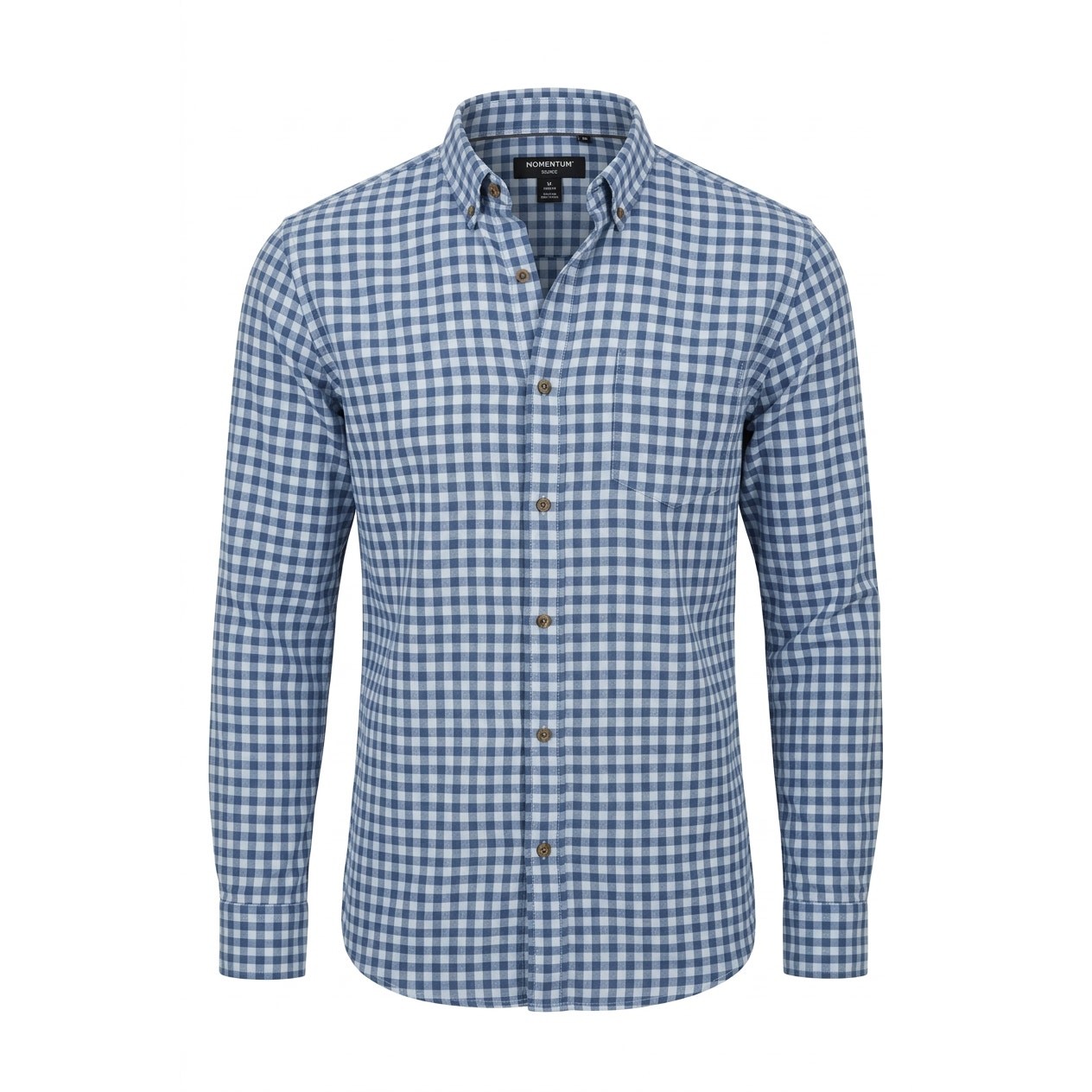 Nordstrom Mens Medium Blue Gingham Button Up Shirt Trim Fit