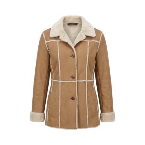 Marc New York Womens Faux Fur Coat Size XS Brown Winter Jacket NWOT