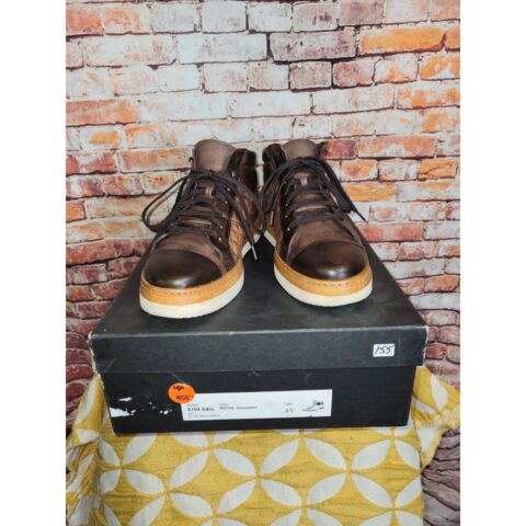 Jose Real Men’s High Top Sneakers Size 41 EU 8 US Brown Italian Leather Shoes