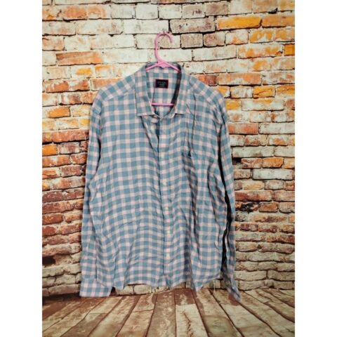 UNTUCKit Mens XL Blue Pink Plaid Button Up Shirt