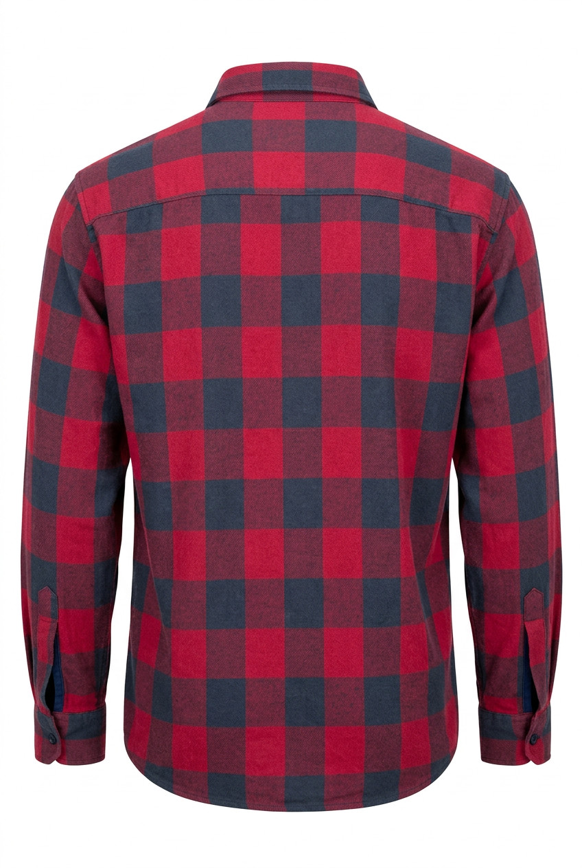 Claybrooke Outdoors Flannel Shirt Small Mens Red Charcoal Buffalo Plaid Cotton