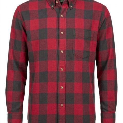 Claybrooke Outdoors Flannel Shirt Small Mens Red Charcoal Buffalo Plaid Cotton