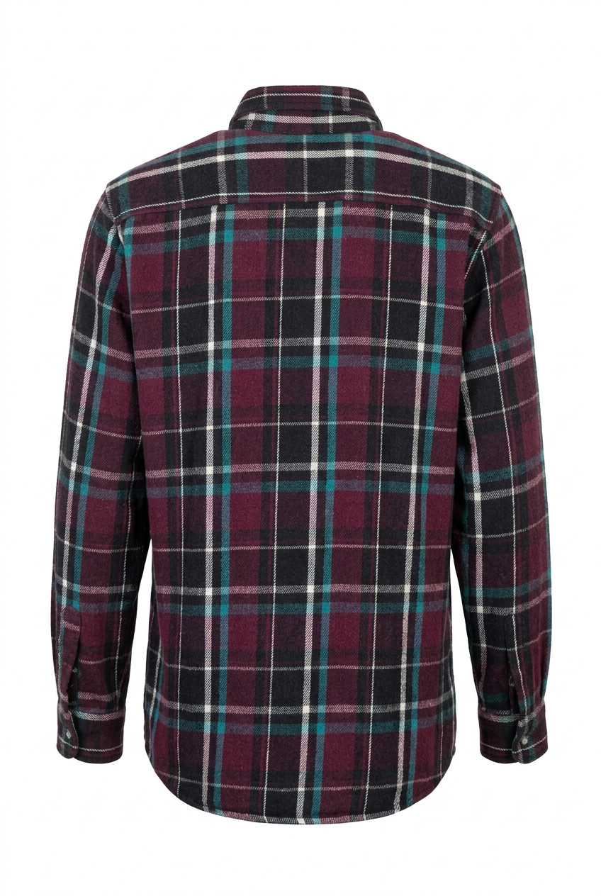 Northeast Outfitters Flannel Shirt Mens Purple Teal Plaid Long Sleeve Button Up