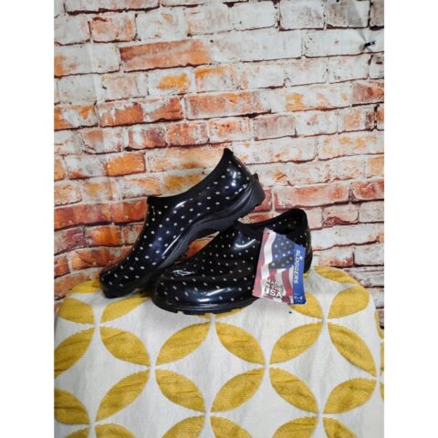 Sloggers Women’s Waterproof Garden Shoes Size 6 Black Pink Polka Dot Clogs