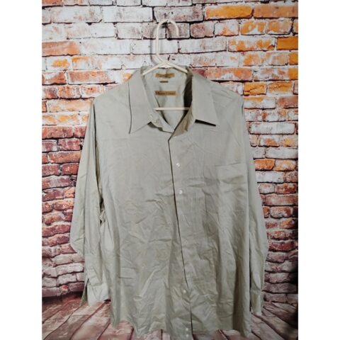 Milano Uomo Men’s Button Down Shirt Size 16.5 Gray Long Sleeve Dress Shirt