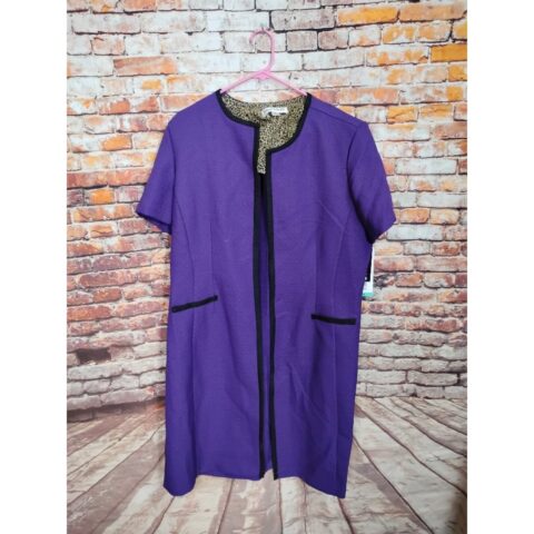 Danny & Nicole Womens 16 Purple Dress Leopard Print Lining