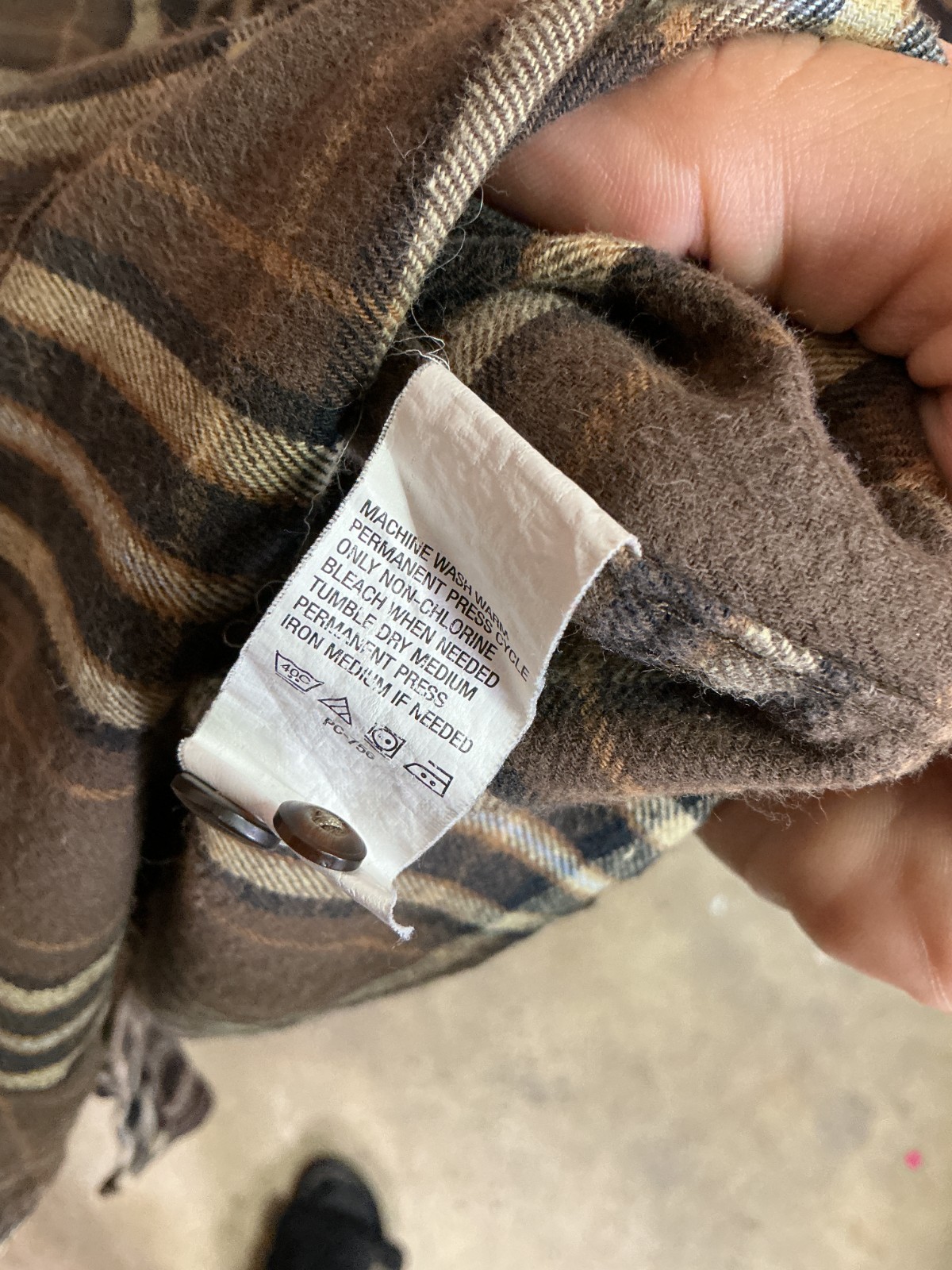Timberland brown/tan/black stripe plaid flannel Extra Large (XL) Shirt