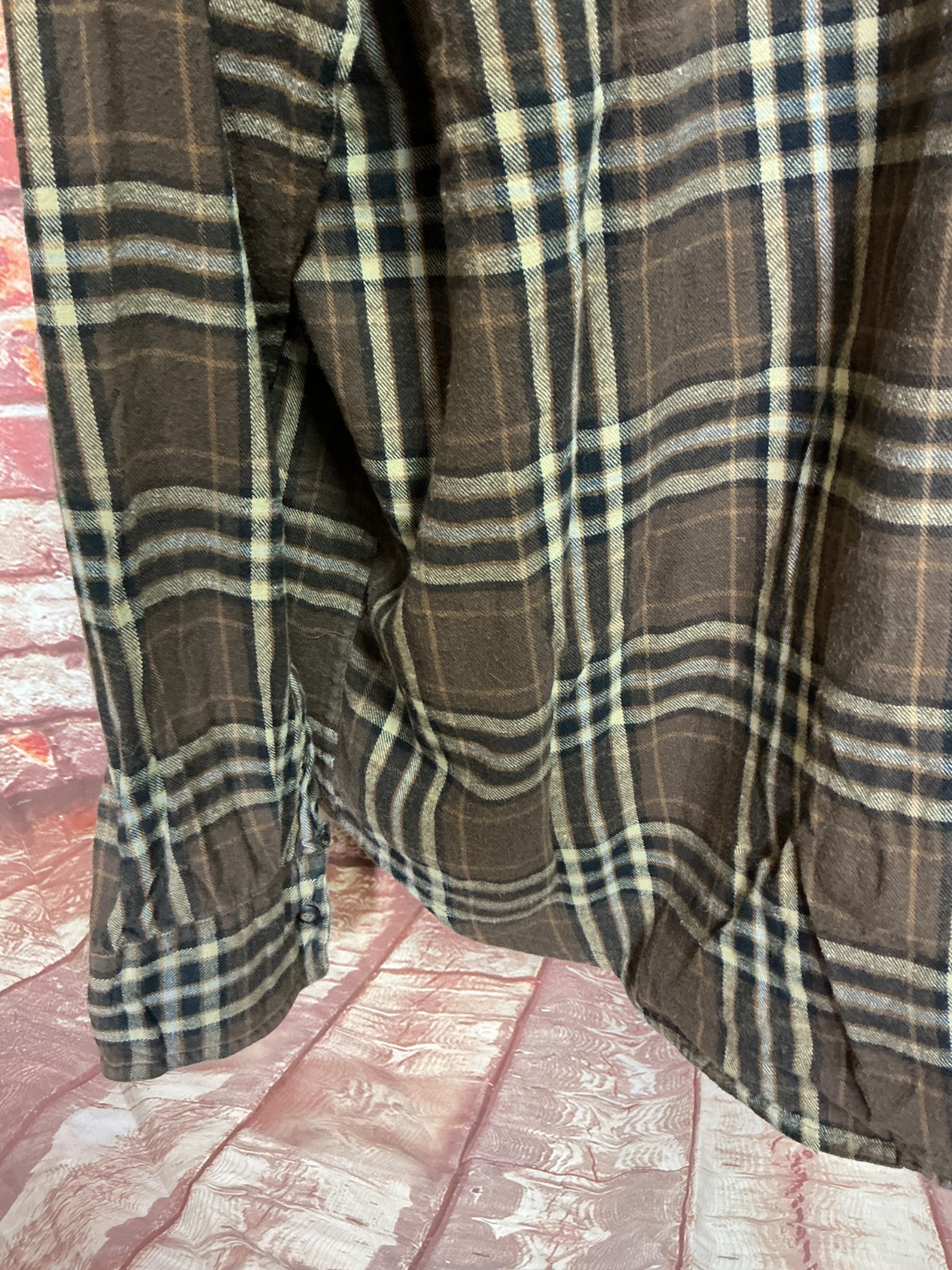 Timberland brown/tan/black stripe plaid flannel Extra Large (XL) Shirt