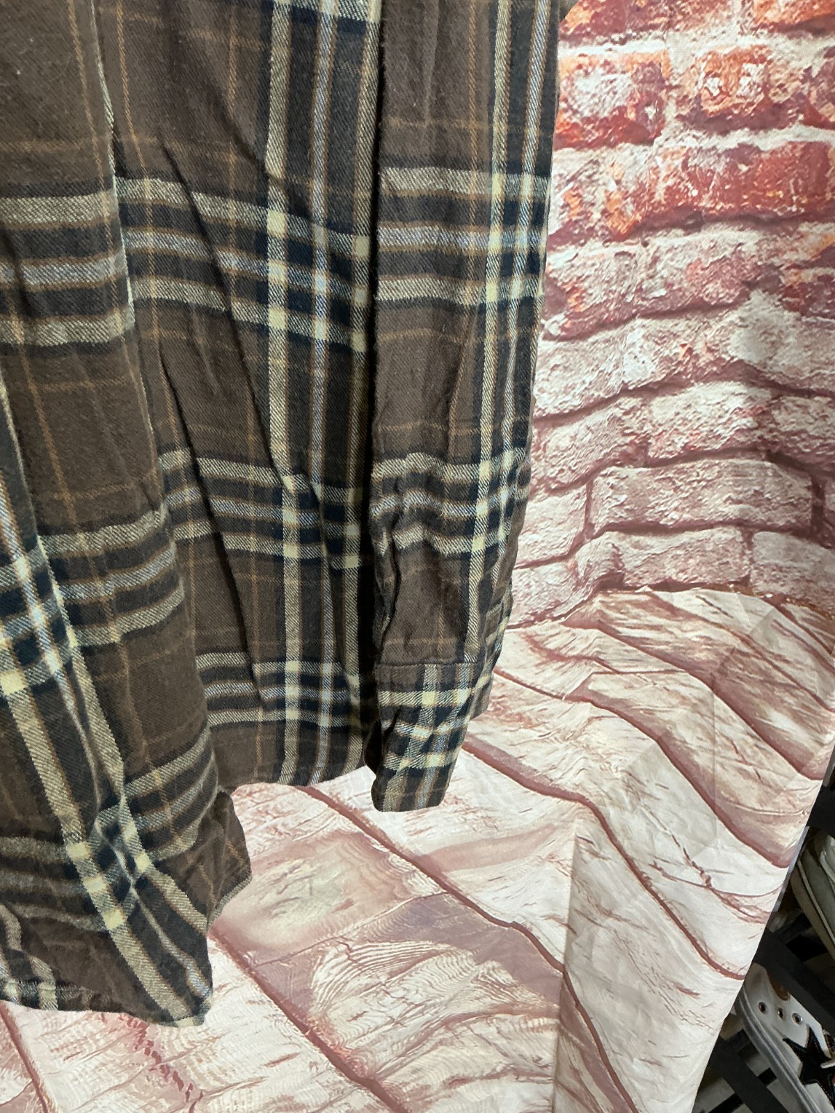 Timberland brown/tan/black stripe plaid flannel Extra Large (XL) Shirt