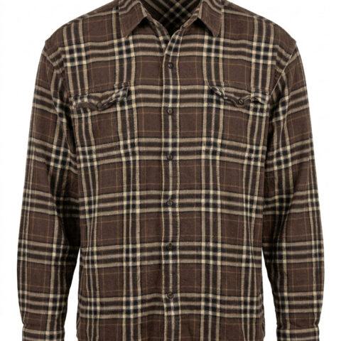 Timberland brown/tan/black stripe plaid flannel Extra Large (XL) Shirt