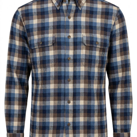 Legendary Whitetails Flannel Shirt Mens Blue Brown Plaid Button Down Outdoor