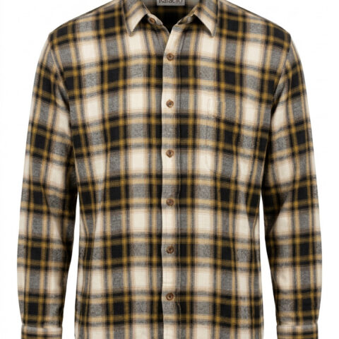 Rafaella Petites Tan/beige/black Plaid Flannel Size 12 Shirt