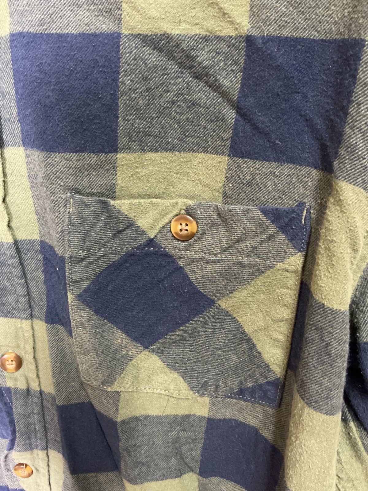 Field and Stream Green/navy buffalo/tartan Plaid Flannel XL Shirt